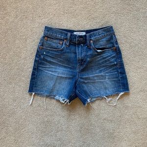 madewell high rise denim shorts